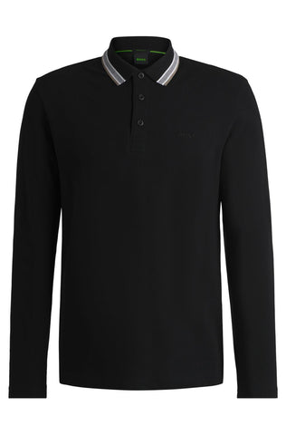 BOSS Mens Plisy Contrast-Logo Polo Shirt in Cotton piquÃ©