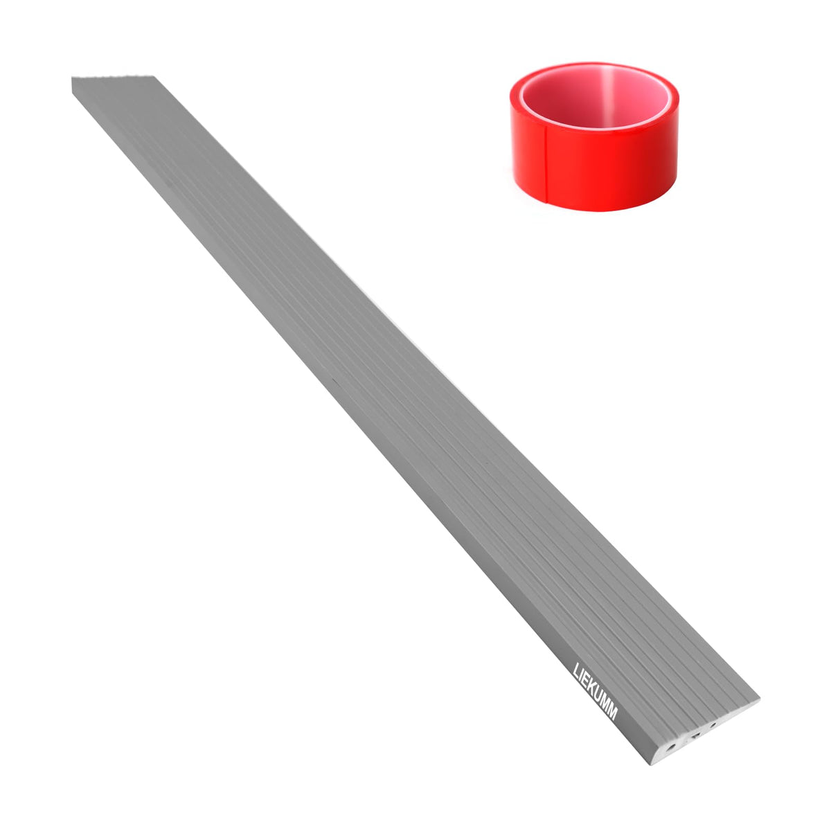 LIEKUMM 2cm Rise Threshold Ramp, Cuttable Wheelchair Threshold Ramp, 800kg Capacity Threshold Ramps for Wheelchairs, Bathroom, Door Threshold Ramp With Threading Groove, Grey