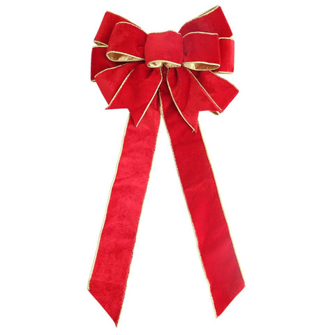 Duories 60 cm Large Bow, Christmas Bow, Velvet Bow, Decorative Bow, Giant Bow, Egg Day Bows for Christmas Decoration, Birthday, Valentine's Day, Wedding Party, Red