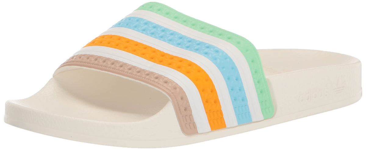 adidas Originals Men's Adilette Slide Sandal, Bliss Blue/White/Off White (Multicolor), 10