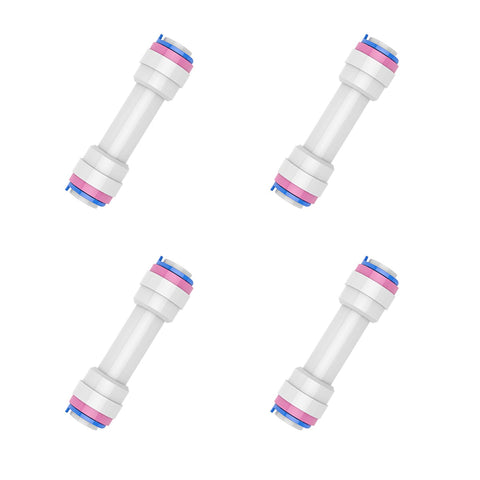 Maxmoral 4PCS One Way Push In Straight Quick Connect Check Valve 1/4 Inch White Quick Connect Check Valve for RO Pure Water Reverse Osmosis Systems