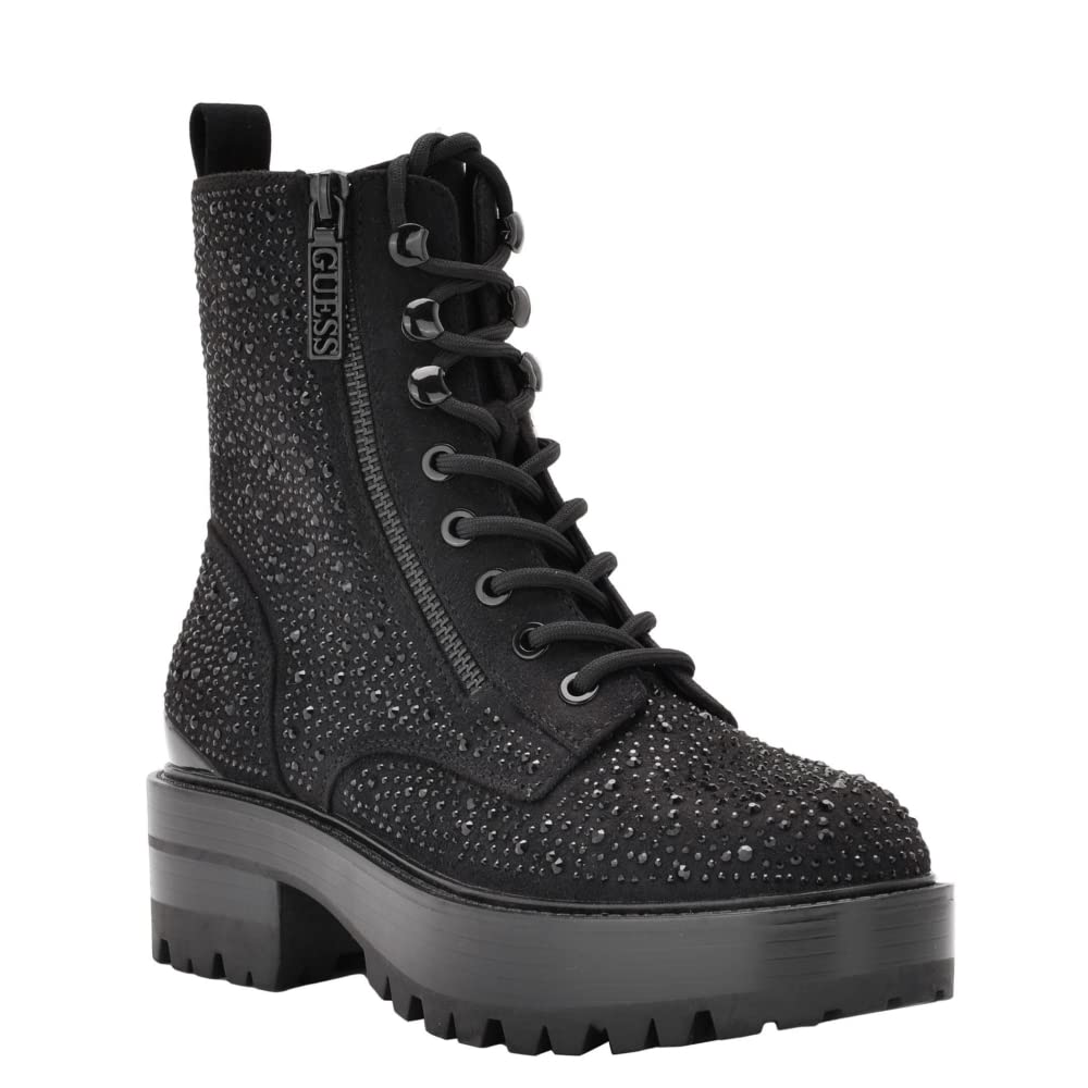 GUESS Women's Fearne Ankle Boot, Black, 8