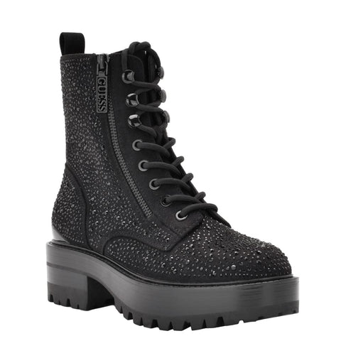 GUESS Women's Fearne Ankle Boot, Black, 8