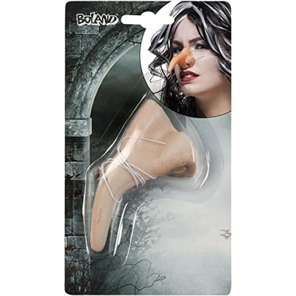 Boland Witch's Nose on Elastic Natural Colour Halloween Disguise Witch Fancy Dress Make Up Accessory