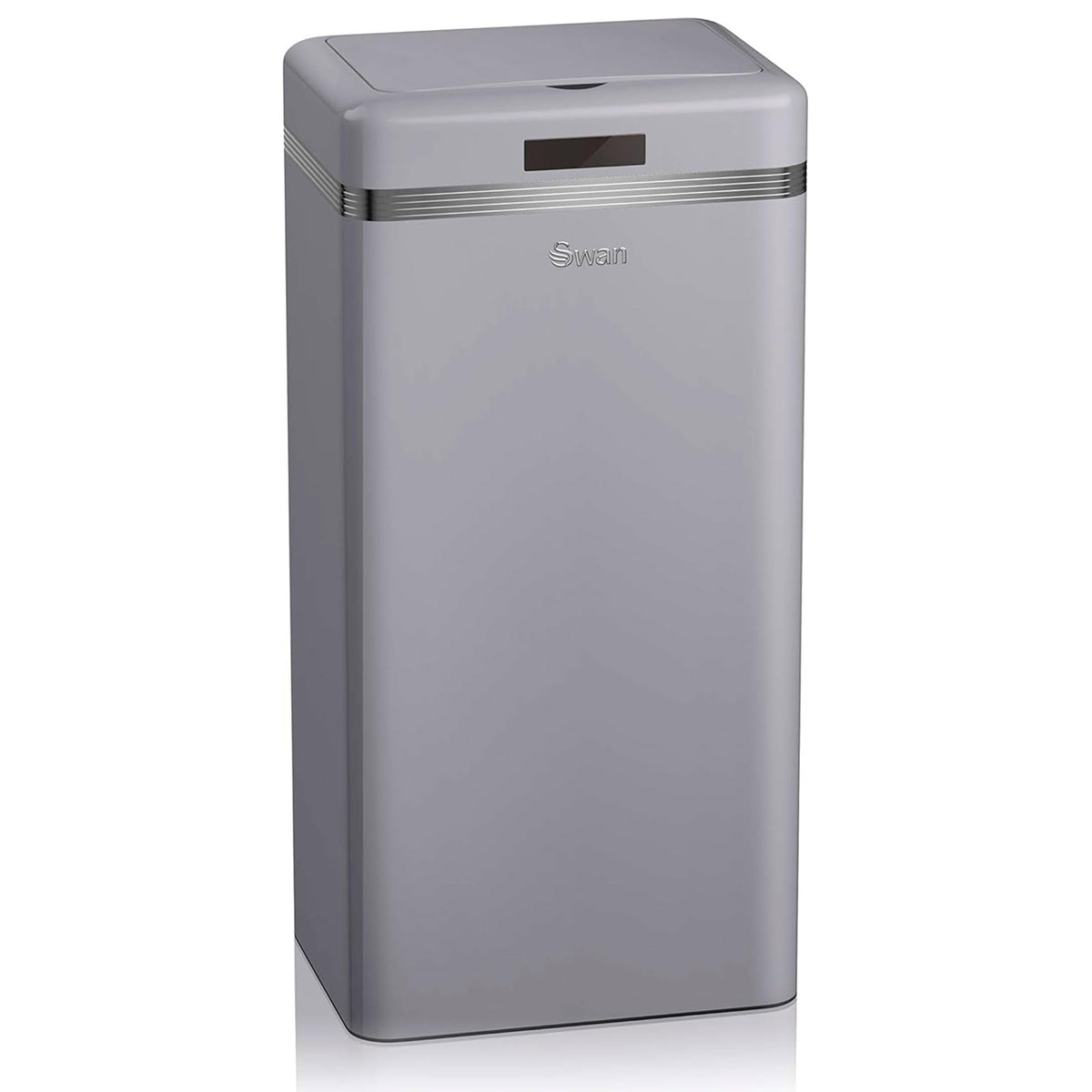 Swan Retro Automatic Kitchen Trash Can, Motion Sensor, 45 Litres, Metal, Smart Recycling Bin, Large Capacity, Vintage Design, Grey