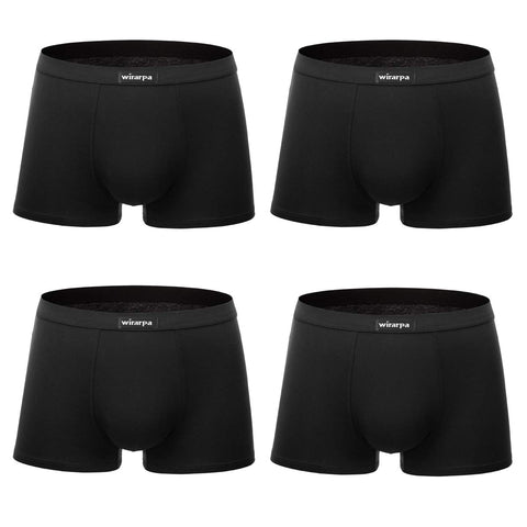 wirarpa Mens Mirco Modal Underwear Trunks Soft Boxer Shorts Gents Microfibre Underpants Multipack Black Size M