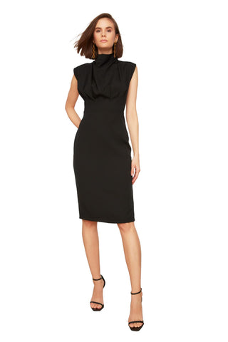 Trendyol Women Midi Bodycone Slim fit Woven Dress Schwarz