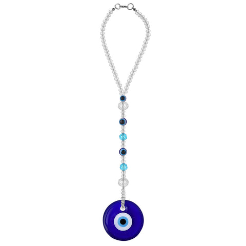 Cobee Evil Eye Car Hanging Ornament- Evil Blue Eye Charms for Car Rear View Mirror, Evil Eye Beaded Decor Car Charms Pendant, Car Amulet Ornament for Protection & Blessing (Classic Evil Eye)