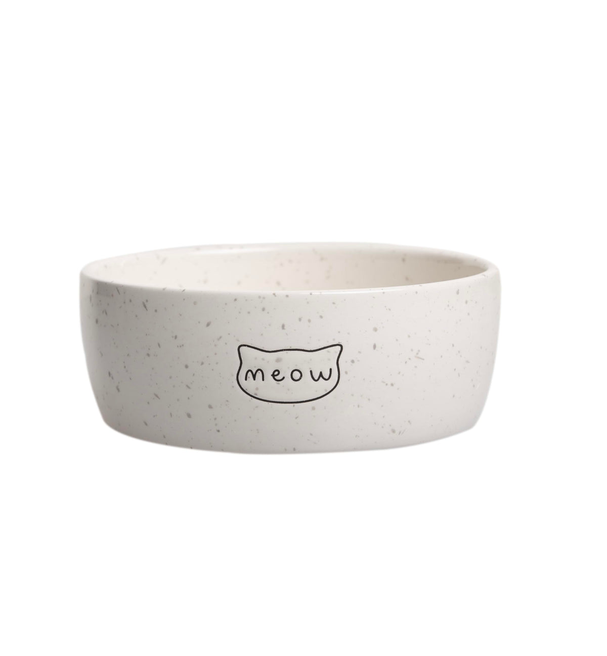 Pearhead Meow Ceramic Cat Bowl, Holds 1.3 Cups, Small Food and Water Bowl for Cats, Pet Dish, Microwave and Dishwasher Safe