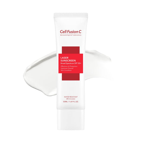Cell Fusion C Laser Sunscreen SPF 50+ NEW version! Water resistant 50 ml/1.69 FL.OZ, white
