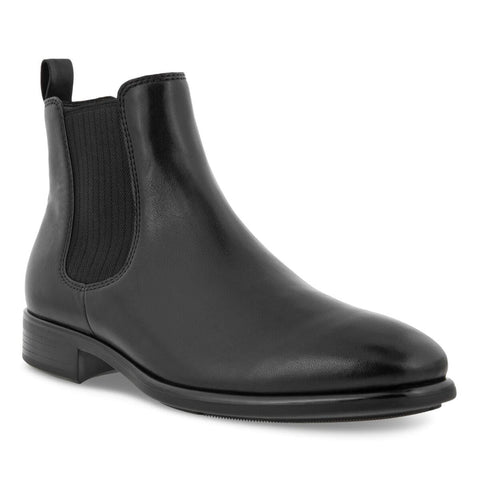 ECCO Men's Citytray Chelsea Boot, Black Smooth Leather, 9-9.5