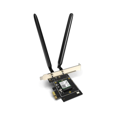 Tenda AX5400 PCIe WiFi Card - Intel WiFi 6E AX210 Network Card - Bluetooth 5.2 PCI Express WiFi Card with 2 Antennas - Tri-Band Wireless Card for Desktop/PC Gaming - Supports Windows 10/11(E33)