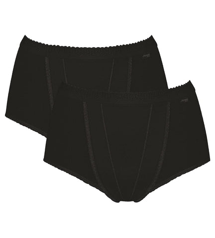 Sloggi Women Maxi 2 Pack Control Knickers, Black, 20 UK