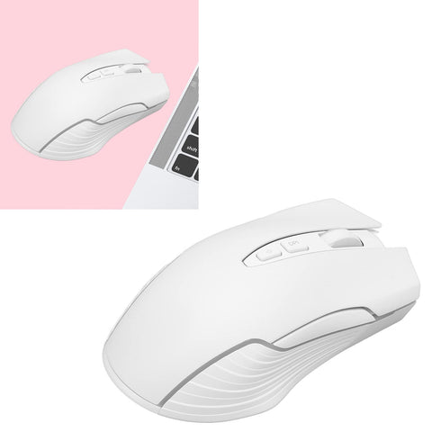 Wireless Gaming Mouse, 6400DPI 2.4Ghz Pro Optical Sensor Gaming Mechanical Mouse with 6 DPI Levels, RGB Color Backlight, Built in Rechargeable Battery, Ergonomic Design, Plug & Play(White)