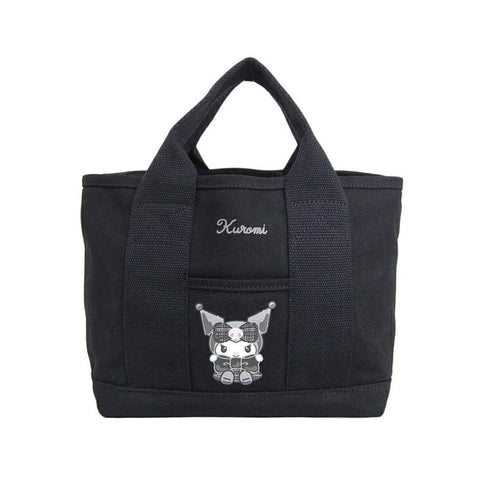 Roffatide Kuromi Lunch Bag for Work Reusable Insulated Lunchbox Travel Picnic Container Foldable Sack Canvas Lunch Tote Bag for Women Men Black
