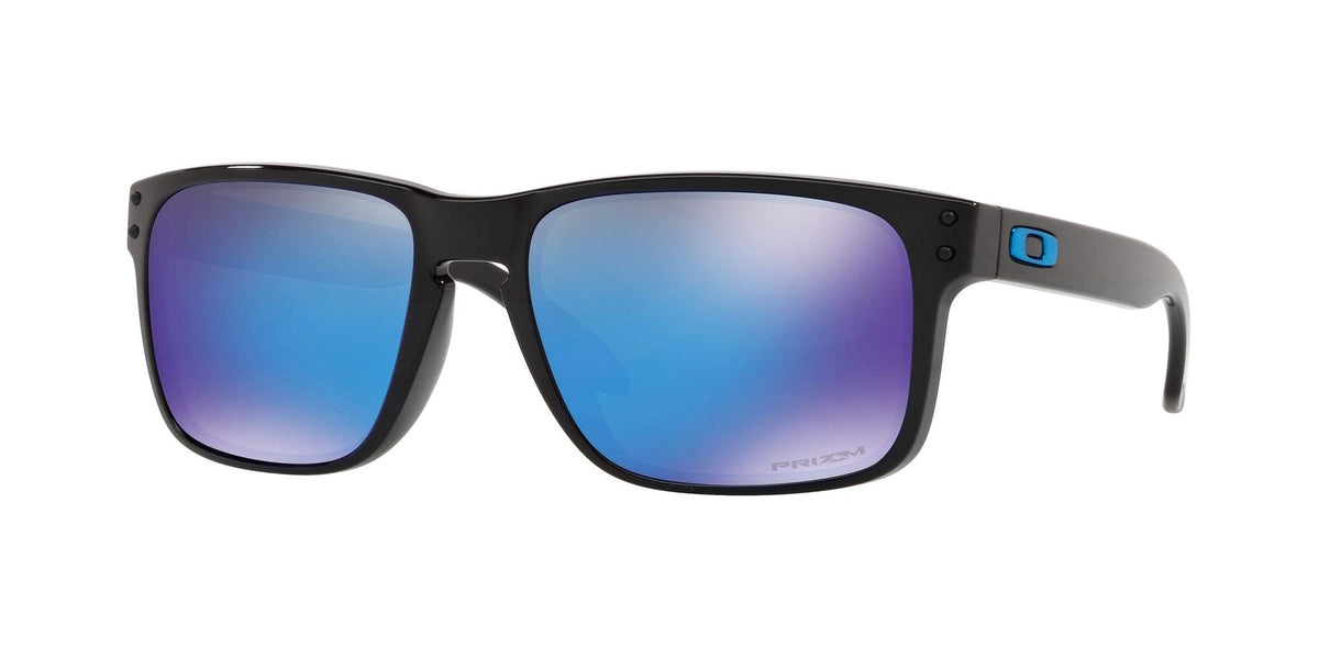 Oakley Men's Holbrook 9102F5 Sunglasses, Polished Black/Prizmsapphire, 57