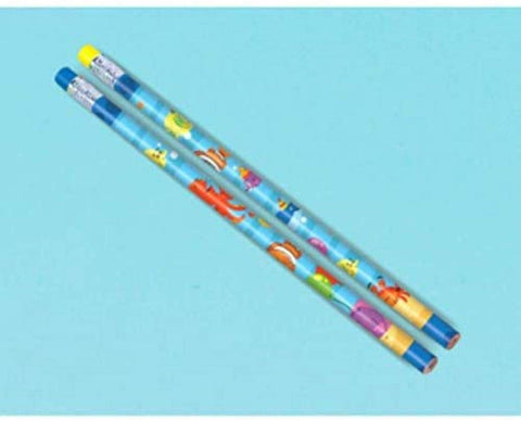 Amscan 2 Lead Wood Pencil Under The Sea Favor 75" Pcs, 12 ct, Party Accessory