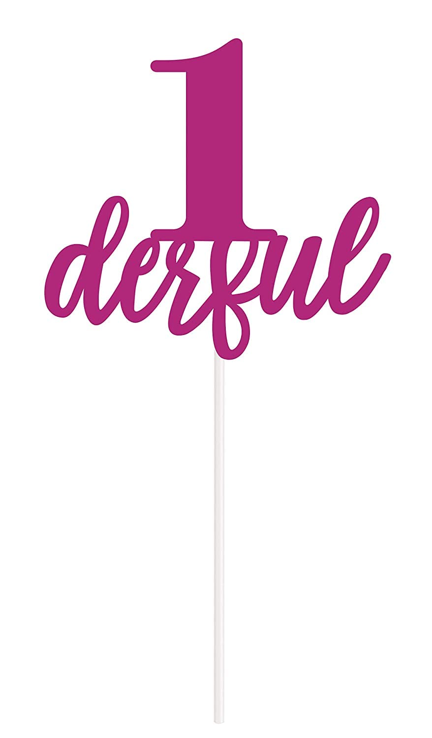 Pink "1derful" Baby Shower Cake Topper (1 Pc.) - Adorable & Elegant Decoration for Celebrating the Arrival of Your Little One