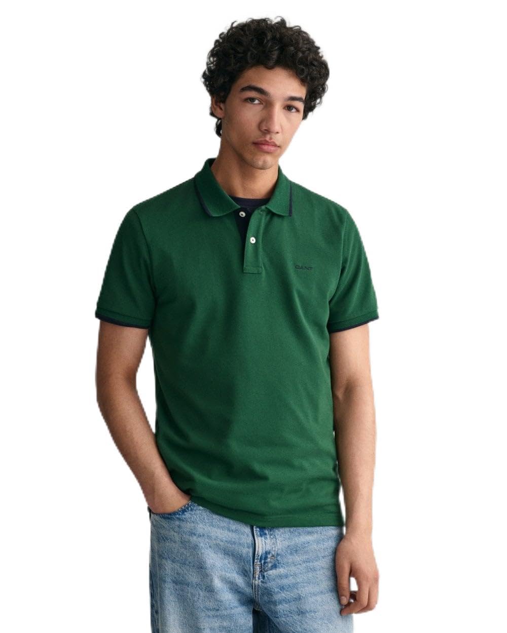 GANT Men 2062028-338 Pique Polo Shirt, Green, XXL