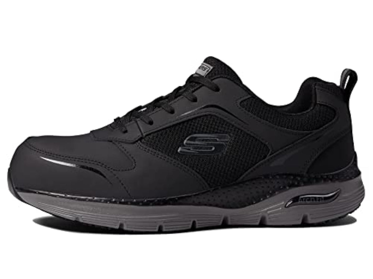 Skechers Men's Lace up Safety Arch Fit Sr Comp Toe Construction Shoe, Black/Charcoal, 7 Wide