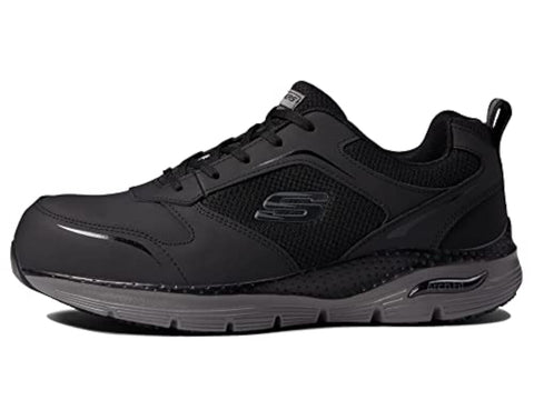 Skechers Men's Lace up Safety Arch Fit Sr Comp Toe Construction Shoe, Black/Charcoal, 13