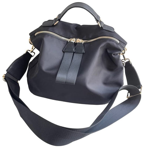 PAKFIEKS Women Nylon Handbag Anti-theft Casual Lightweight Travel Shopping Shoulder Bag Waterproof Crossbody bag, Black