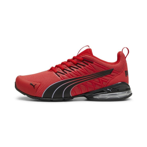 PUMA Mens Voltaic Evo Cross Trainer, for All Time Red-PUMA Mens Black-Gray Fog, 7.5