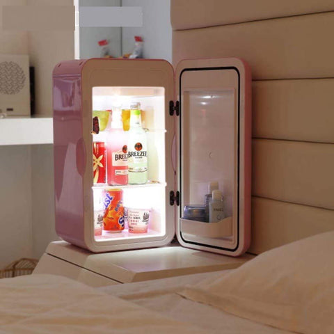 NMNMNM Household 15L Mini Refrigerator, Compact Fridge for Skincare, Breast Milk, Foods, Bedroom Travel