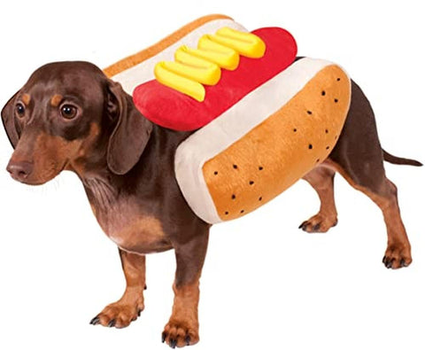 Rubie's unisex adult Party Supplies Official Rubie s Hot Dog Food Pet Costume Size Small, Hot Dog, UK Halloween Halloween
