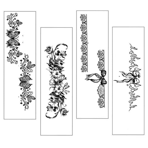 4 Pieces Of Herbal Tattoo Stickers Juice Sexy Long-Lasting Simulation Tattoo