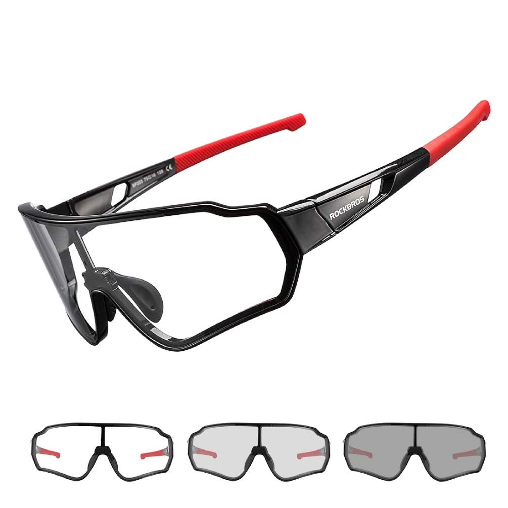ROCKBROS Cycling Photochromic Sunglasses Driving Glasses Mens Womens Outdoor Sports Goggles Sports Eyewear with UV400 Protection for Cycling Running Hiking Fishing Golf