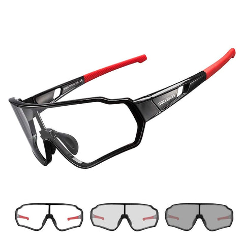 ROCKBROS Cycling Photochromic Sunglasses Driving Glasses Mens Womens Outdoor Sports Goggles Sports Eyewear with UV400 Protection for Cycling Running Hiking Fishing Golf