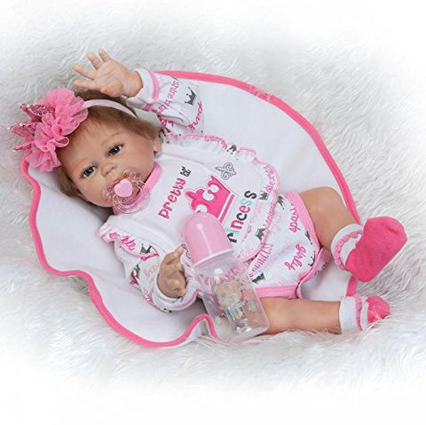 iCradle 20 Inch 50cm Realistic Reborn Doll Full Body Vinyl Silicone Anatomically Correct Real Life Like Baby Girl Doll True Looking Newborn Dolls Child Toy Free Xmas Present for Age 3+