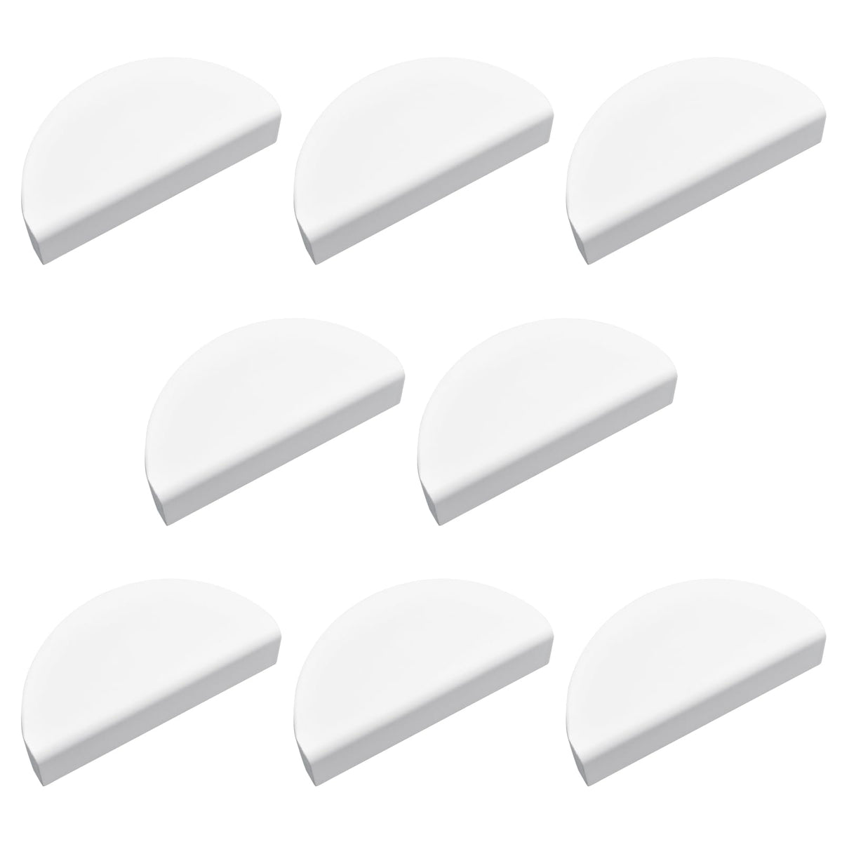 INCREWAY 8PCS Half Moon Drawer Pulls Aluminum Alloy Cabinet Pulls Semicircle Knobs Decorative Door Knobs (White)
