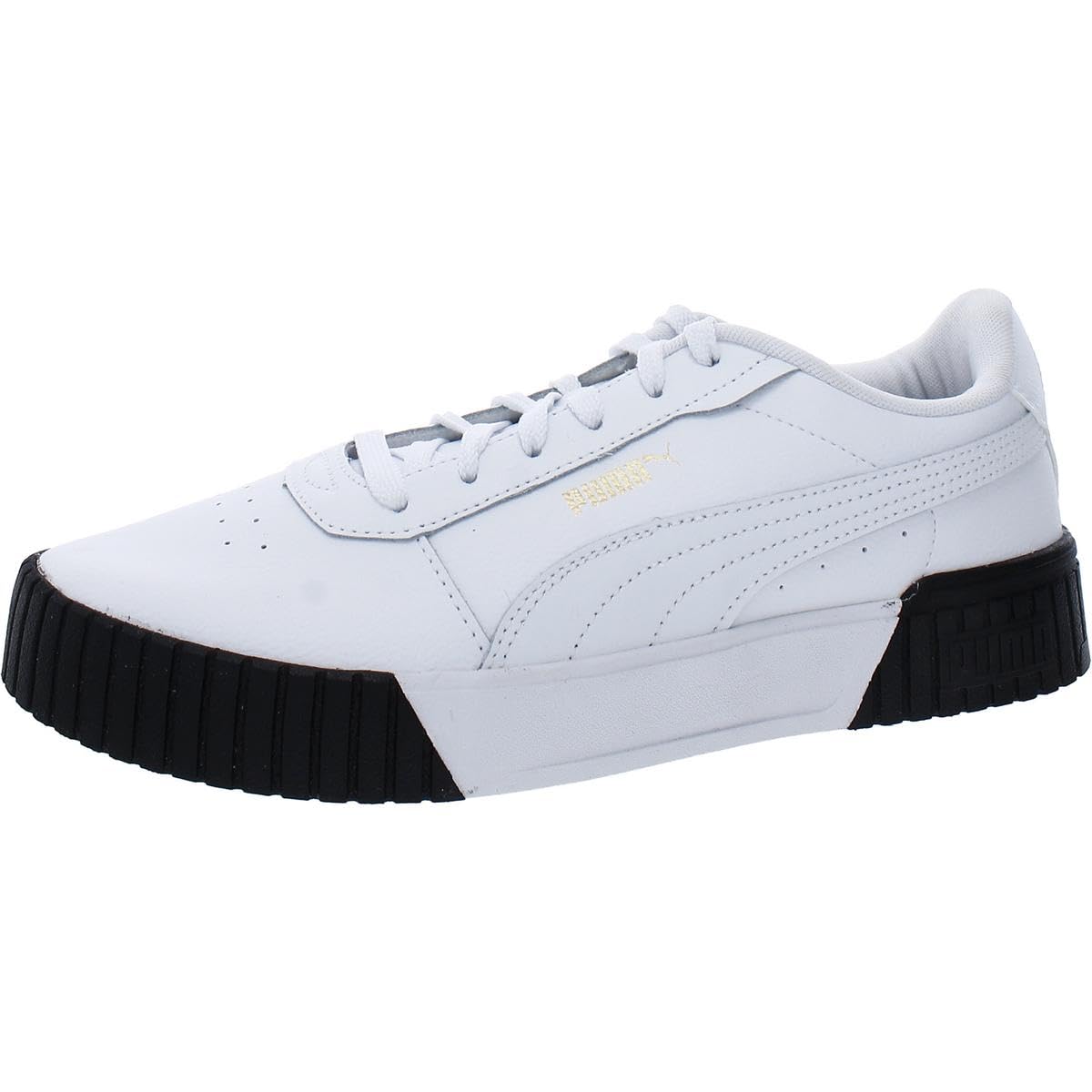 PUMA Carina Sneaker Womens Sneaker BM US WhiteWhiteGoldBlack