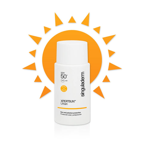 Facial Sun Cream SPF 50+ - 50 ml - Anti-Pollution and Anti-Spot Sun Cream - Water Resistant - Ideal for Daily Use - Singuladerm XPERTSUN Urban