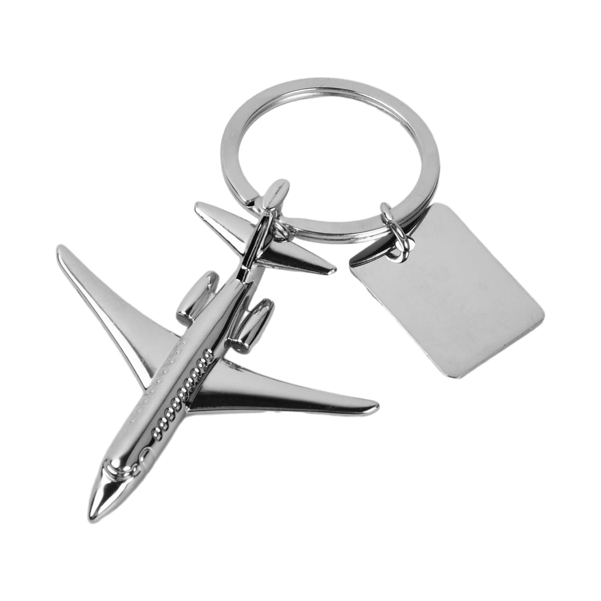 HoaaiGo Keychain for Car - Airplane Design with One Piece Charm - Silver - Unique Gift for Airplane Lovers