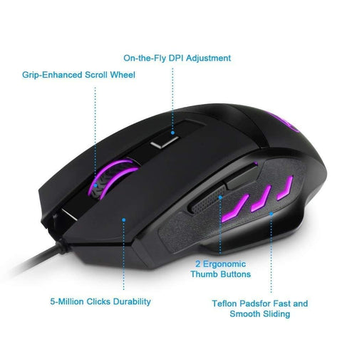 Redragon Gamer Phaser (M609) 6 Buttons 3200dpi Optical Wired USB LED Backlight 4 Colours DPI Level