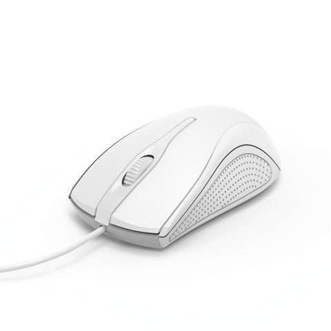 Hama 3 Button Optical Mouse | Plug and Play USB | White