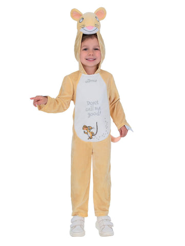 Smiffys Julia Donaldson Gruffaloâ€™s Mouse Costume for Kids, All-in-One with Character Hood in Beige, Officially Licensed with Padded Tail, Ideal for Roleplay, World Book Day, and Fancy Dress