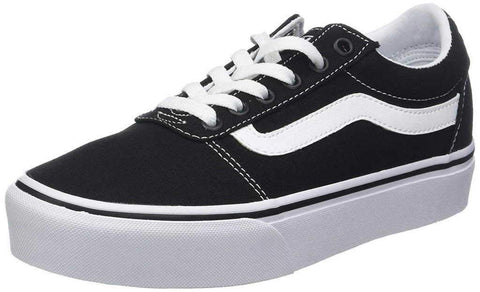 Vans Ward Platform Women's Sneaker, Canvas Black White, 6 UK