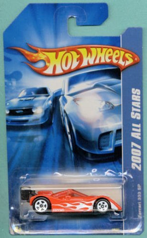 Hot Wheels 2007 All Stars 1:64 Scale Red With Silver Flames Ferrari 333 SP Die Cast Car #0139