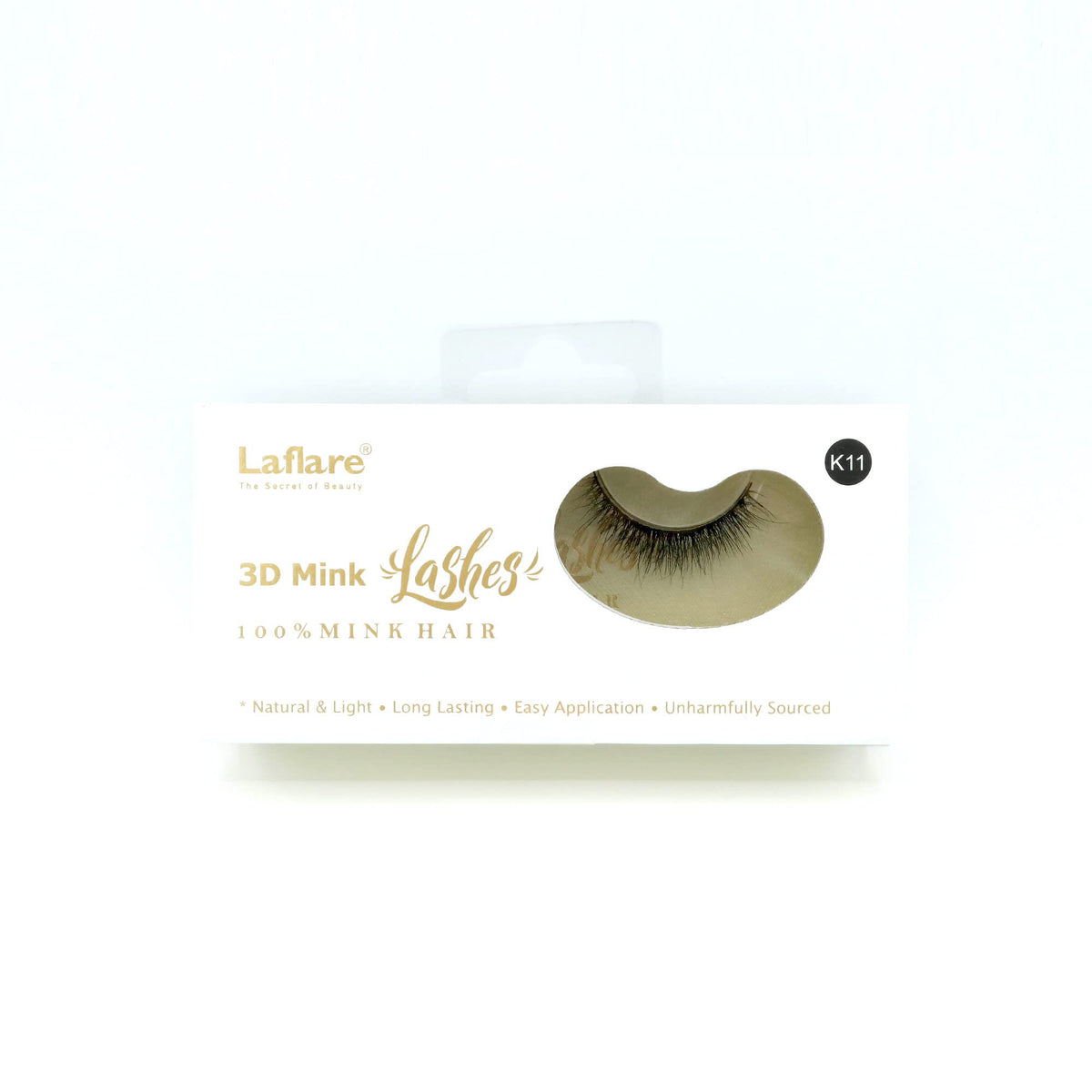 Laflare 3D 100% REAL MINK Eyelashes, Luxurious Hand-made, Light, Natural, Long Lasting, Easy to Apply False Lashes (K11)