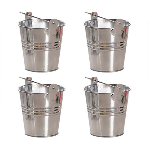 4 Pcs Small Metal Buckets Mini Galvanized Tin Pails Craft Container Buckets Party Favor Buckets Halloween Candy Buckets with Handles