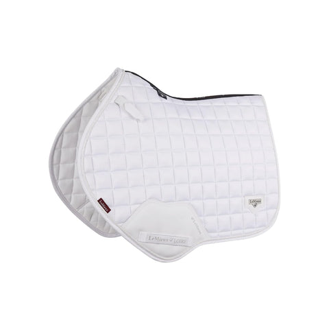 LeMieux Close Contact Loire Classic Square Saddle Pad - Saddle Pads for Horses - Equestrian Riding Equipment and Accessories (White - Large)