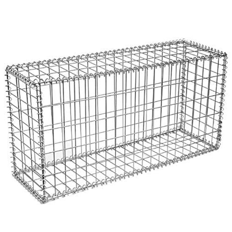 DEFACTO Gabion Stone Gabions Wall Wire Basket Wall Gabion Basket Indoor and Outdoor Grey Wire Thickness: 4 mm Includes 4 Spacers 100 x 50 x 30 cm