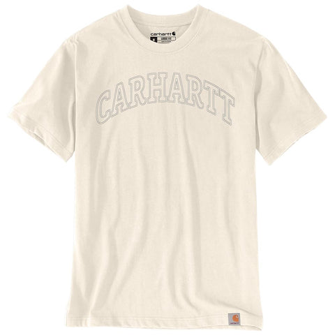 Carhartt Men's Relaxed Fit Heavyweight Short-Sleeve Logo Graphic T-Shirt, Malt