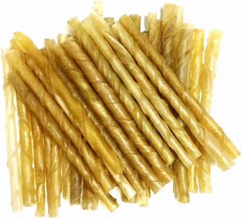 Twist Chews Thick 9-10 mm x 50 Natural Rawhide Dog Treats LOD3