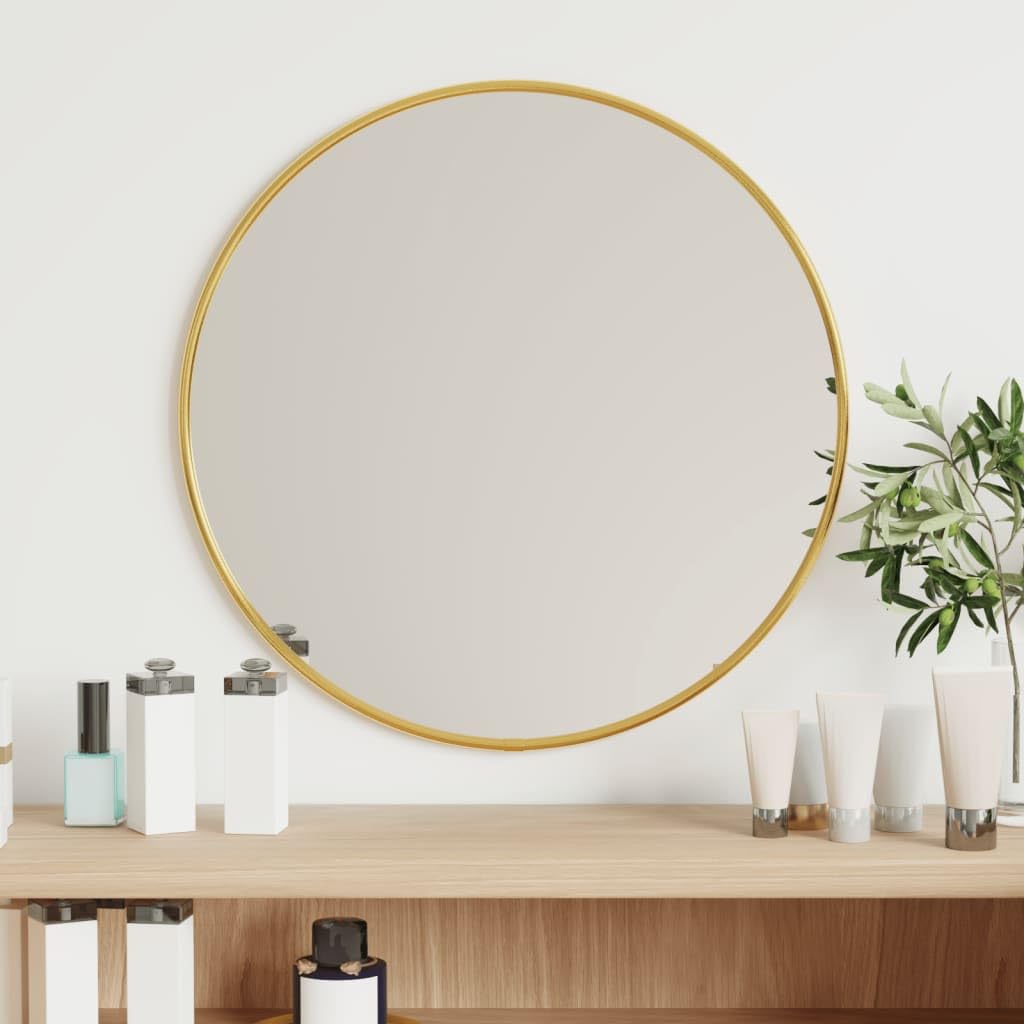 Revera Golden Wall Mirror Ã˜ 40 cm Round
