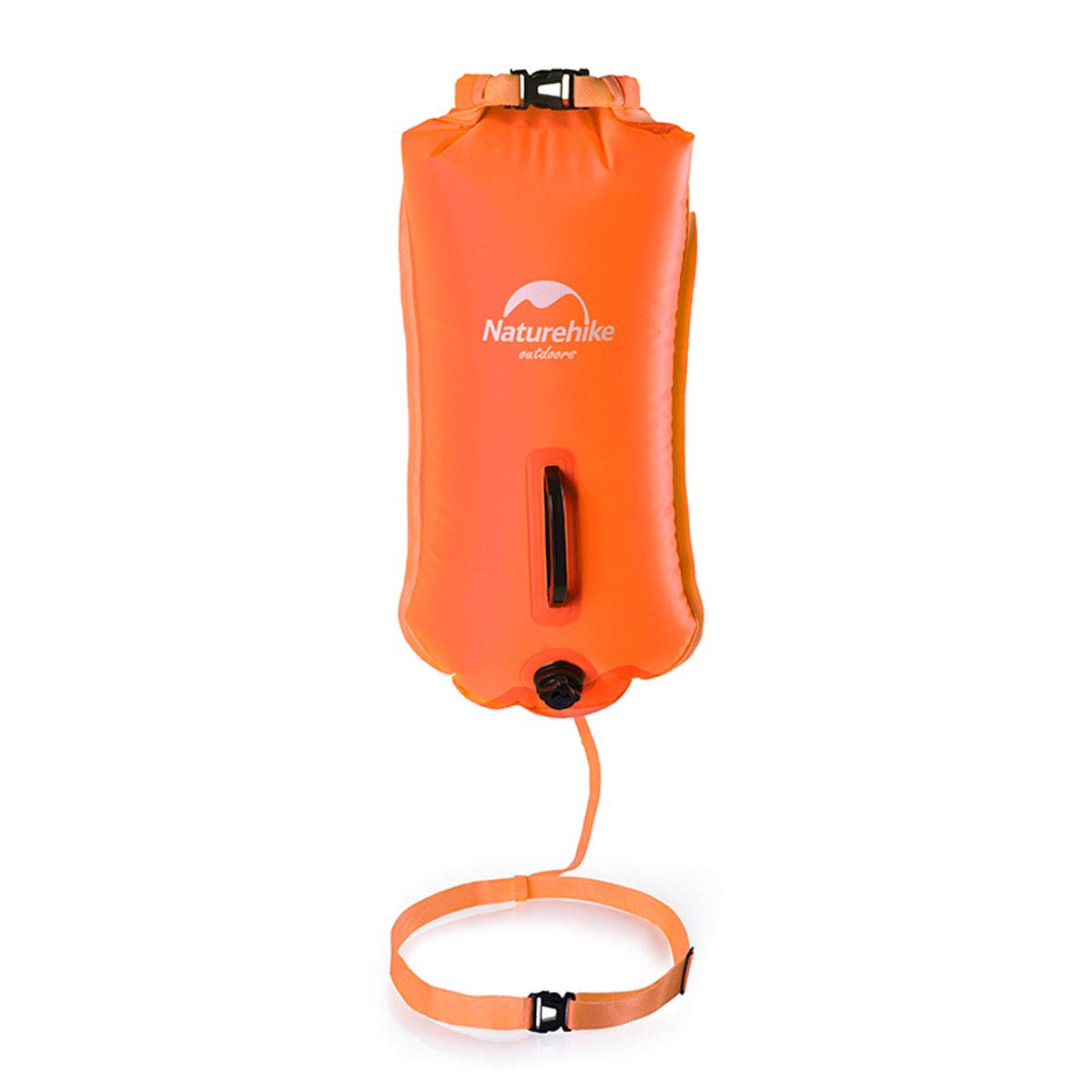 Naturehike 28L Dry Waterproof Bag Swimming Tow Float Dry Bag Inflatable Swimming Flotation Bag Adjustable Belt Inflatable Swimming Buoy Orange